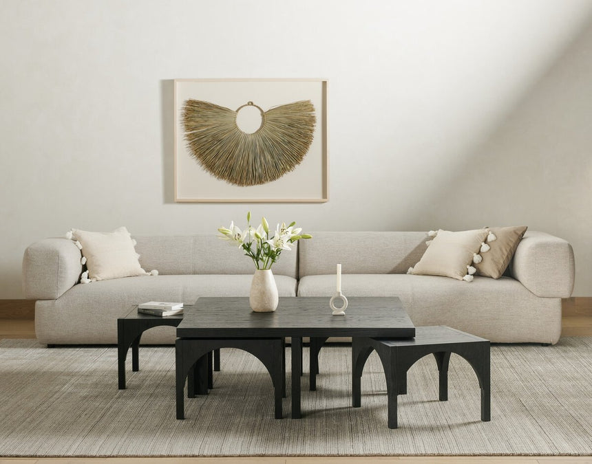 AMARA COFFEE TABLE TBL W-NESTING ARCH STLS | 120 x 120 x 46.5 CM.